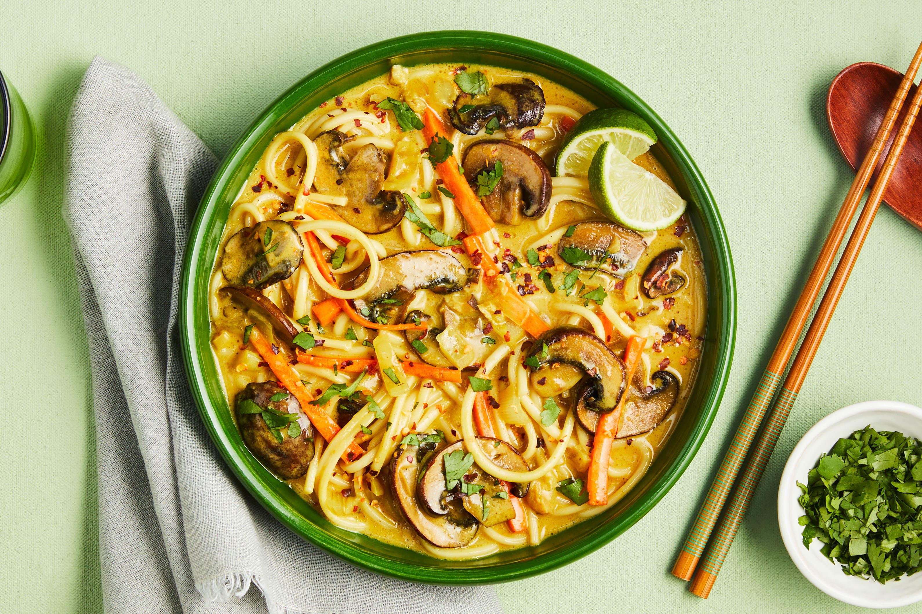 Green Curry Udon Noodle Soup - This Savory Vegan